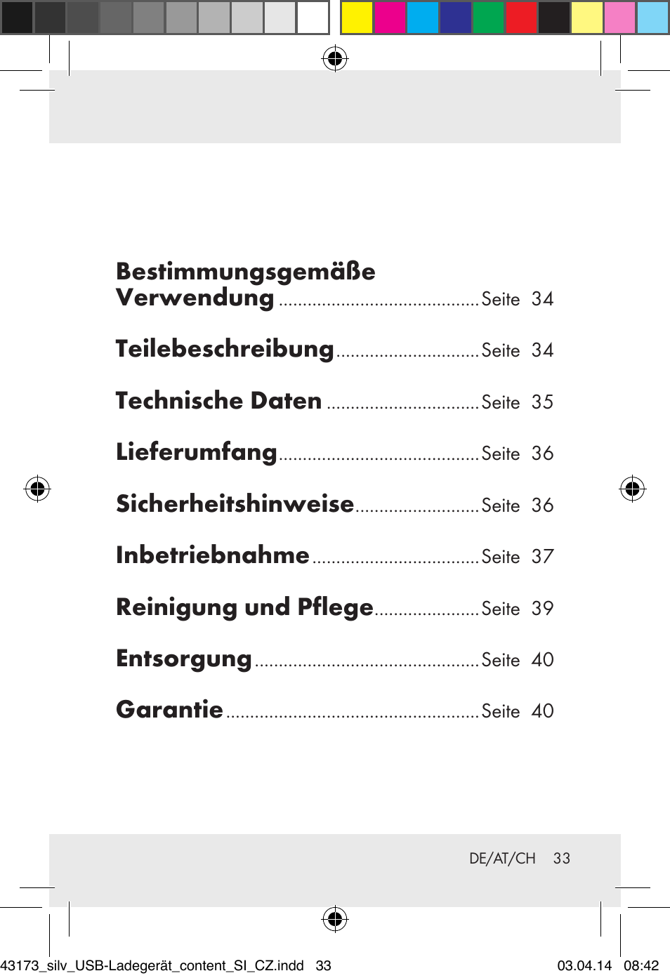 Bestimmungsgemäße verwendung, Teilebeschreibung, Technische daten | Lieferumfang, Sicherheitshinweise, Inbetriebnahme, Reinigung und pflege, Entsorgung, Garantie | Silvercrest Z32144A-BS/ Z32144B-BS User Manual | Page 33 / 42
