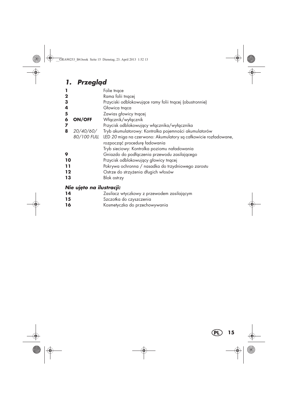Przegld | Silvercrest SFR 1200 A1 User Manual | Page 17 / 94