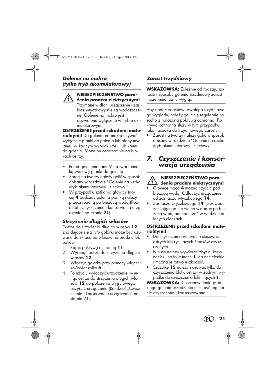Czyszczenie i konser- wacja urzdzenia | Silvercrest SFR 1200 A1 User Manual | Page 23 / 94