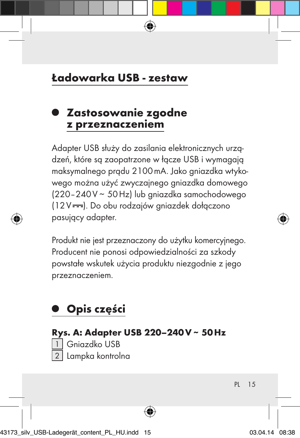 Opis części | Silvercrest Z32144A-BS/ Z32144B-BS User Manual | Page 15 / 41