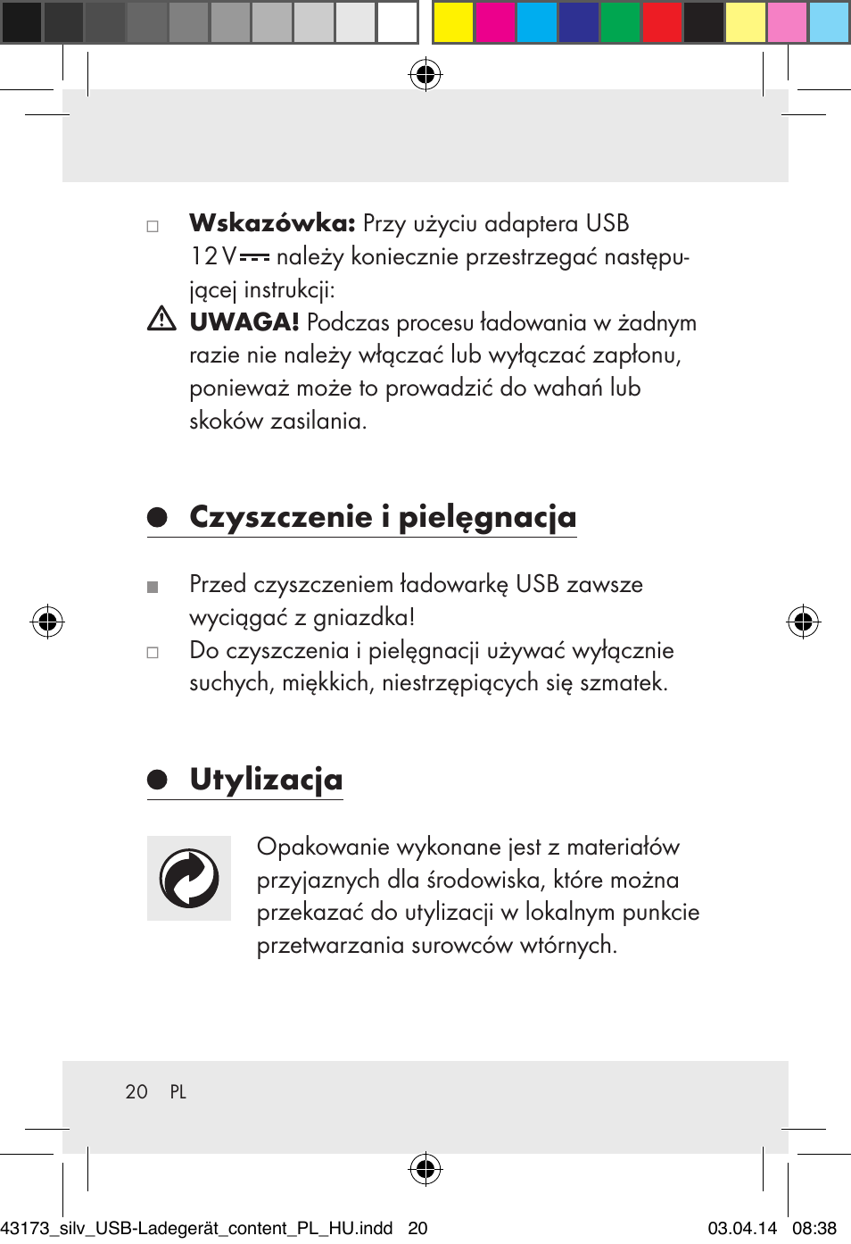 Czyszczenie i pielęgnacja, Utylizacja | Silvercrest Z32144A-BS/ Z32144B-BS User Manual | Page 20 / 41