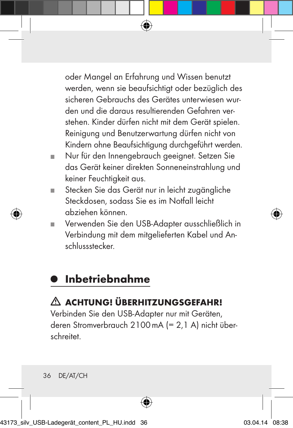 Inbetriebnahme | Silvercrest Z32144A-BS/ Z32144B-BS User Manual | Page 36 / 41