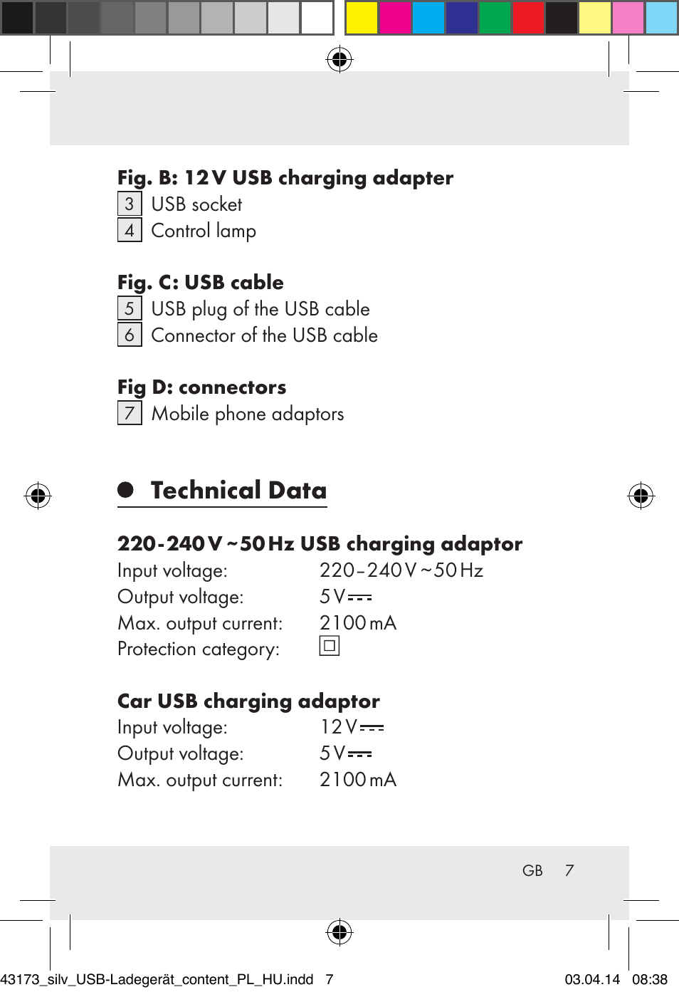 Technical data | Silvercrest Z32144A-BS/ Z32144B-BS User Manual | Page 7 / 41