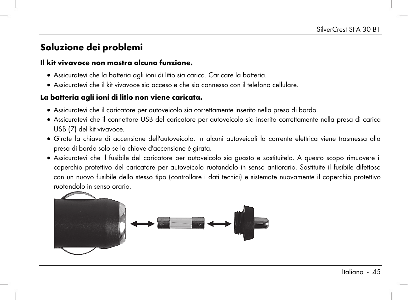 Soluzione dei problemi | Silvercrest SFA 30 B1 User Manual | Page 47 / 120