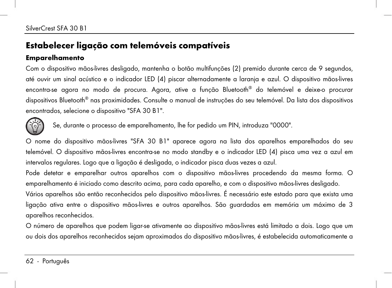 Estabelecer ligação com telemóveis compatíveis | Silvercrest SFA 30 B1 User Manual | Page 64 / 120