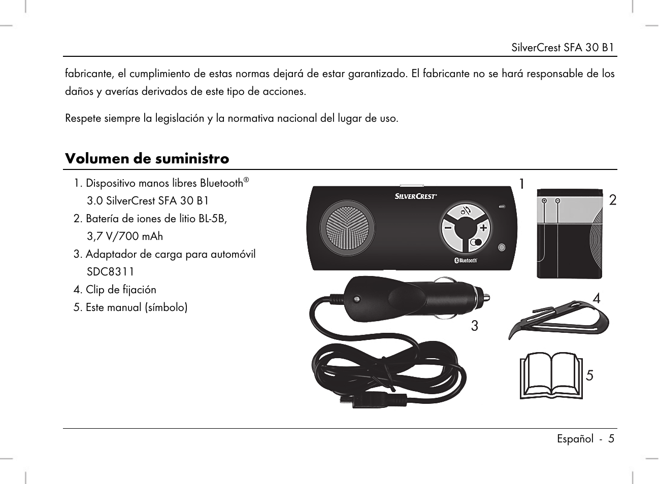 Volumen de suministro | Silvercrest SFA 30 B1 User Manual | Page 7 / 120