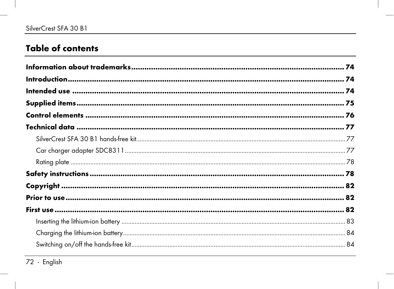 Silvercrest SFA 30 B1 User Manual | Page 74 / 120