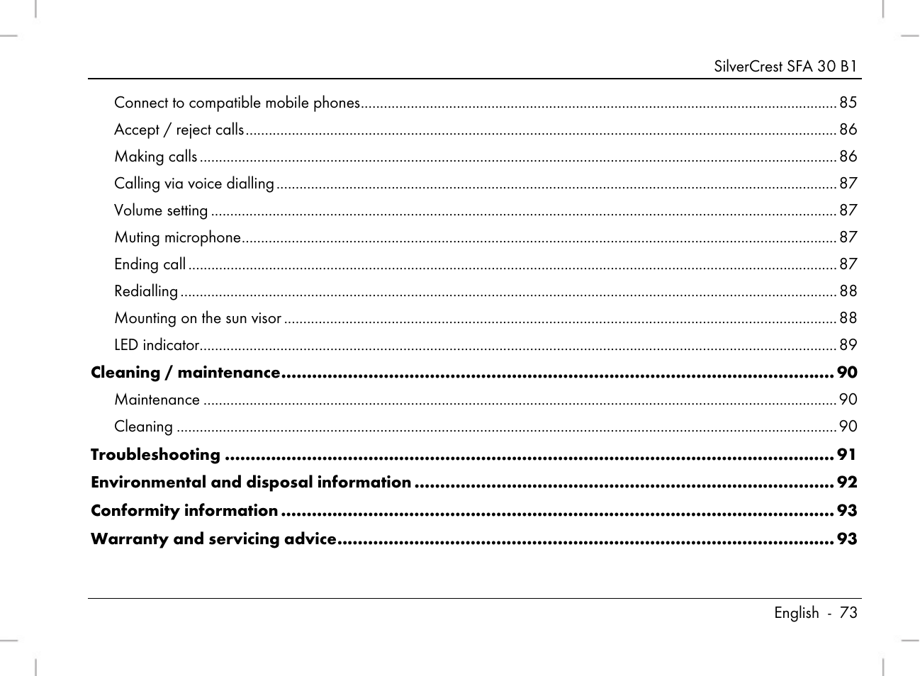 Silvercrest SFA 30 B1 User Manual | Page 75 / 120