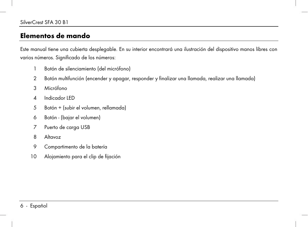Elementos de mando | Silvercrest SFA 30 B1 User Manual | Page 8 / 120