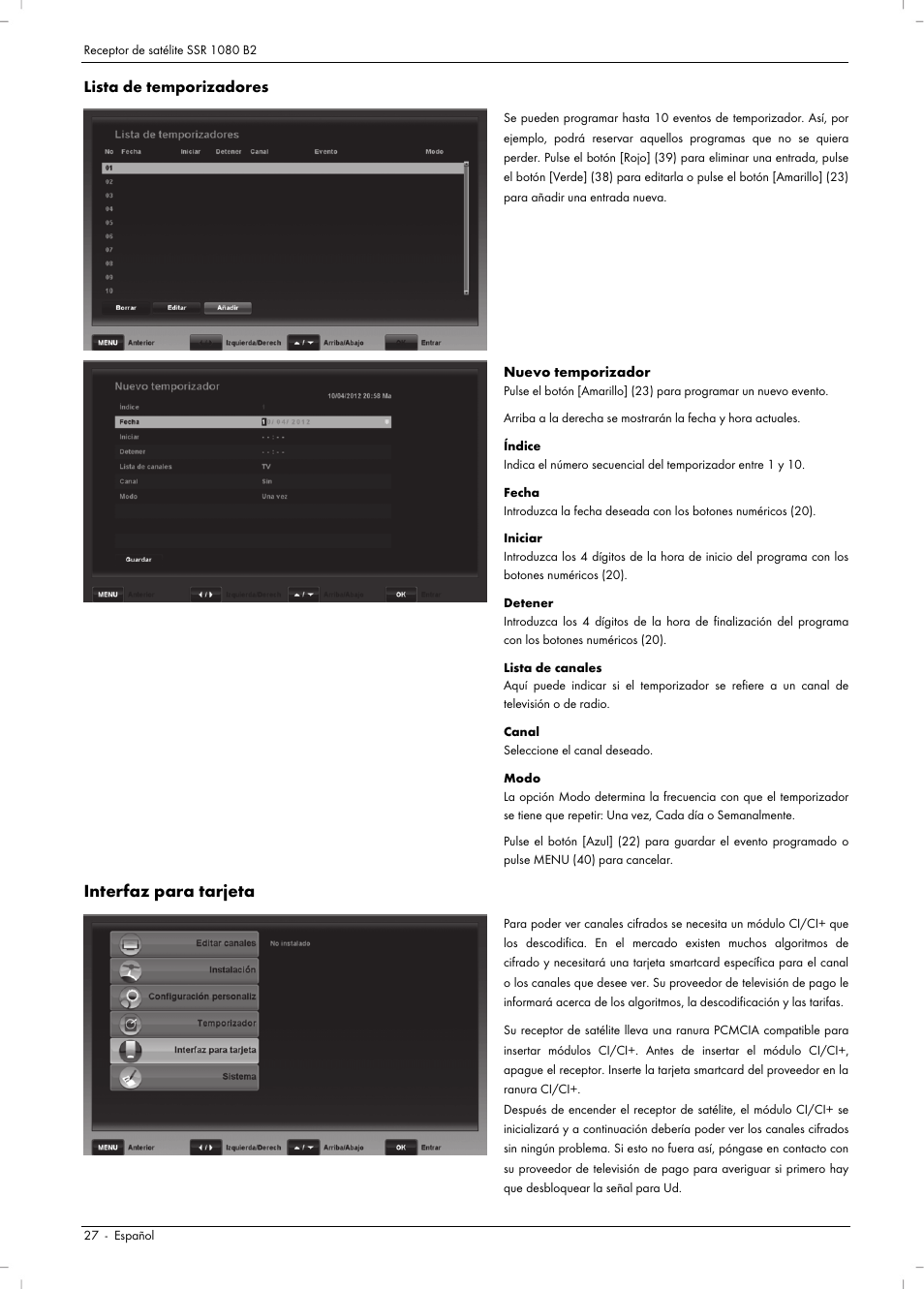 Interfaz para tarjeta | Silvercrest SSR 1080 B2 User Manual | Page 29 / 106