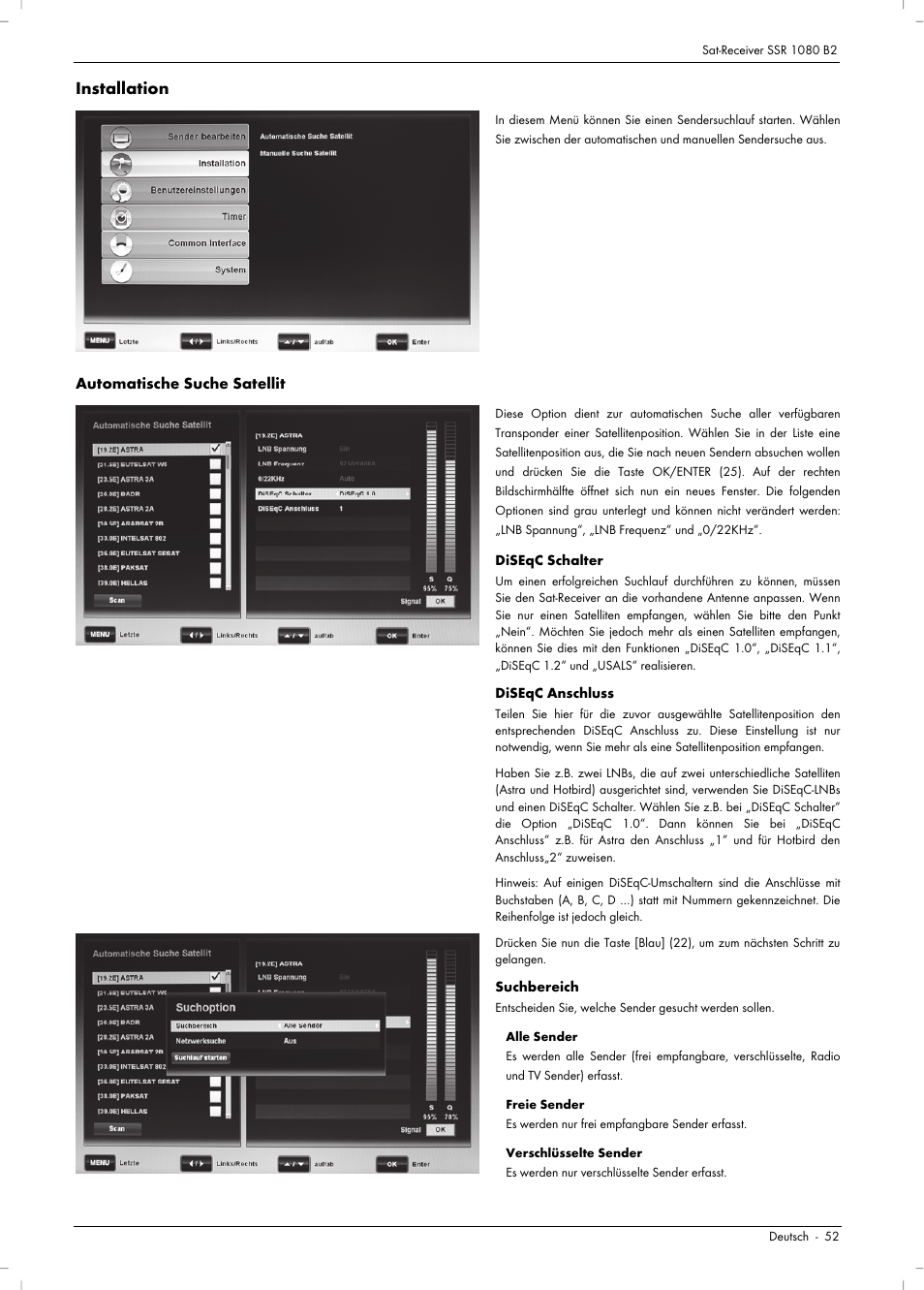 Installation | Silvercrest SSR 1080 B2 User Manual | Page 54 / 106