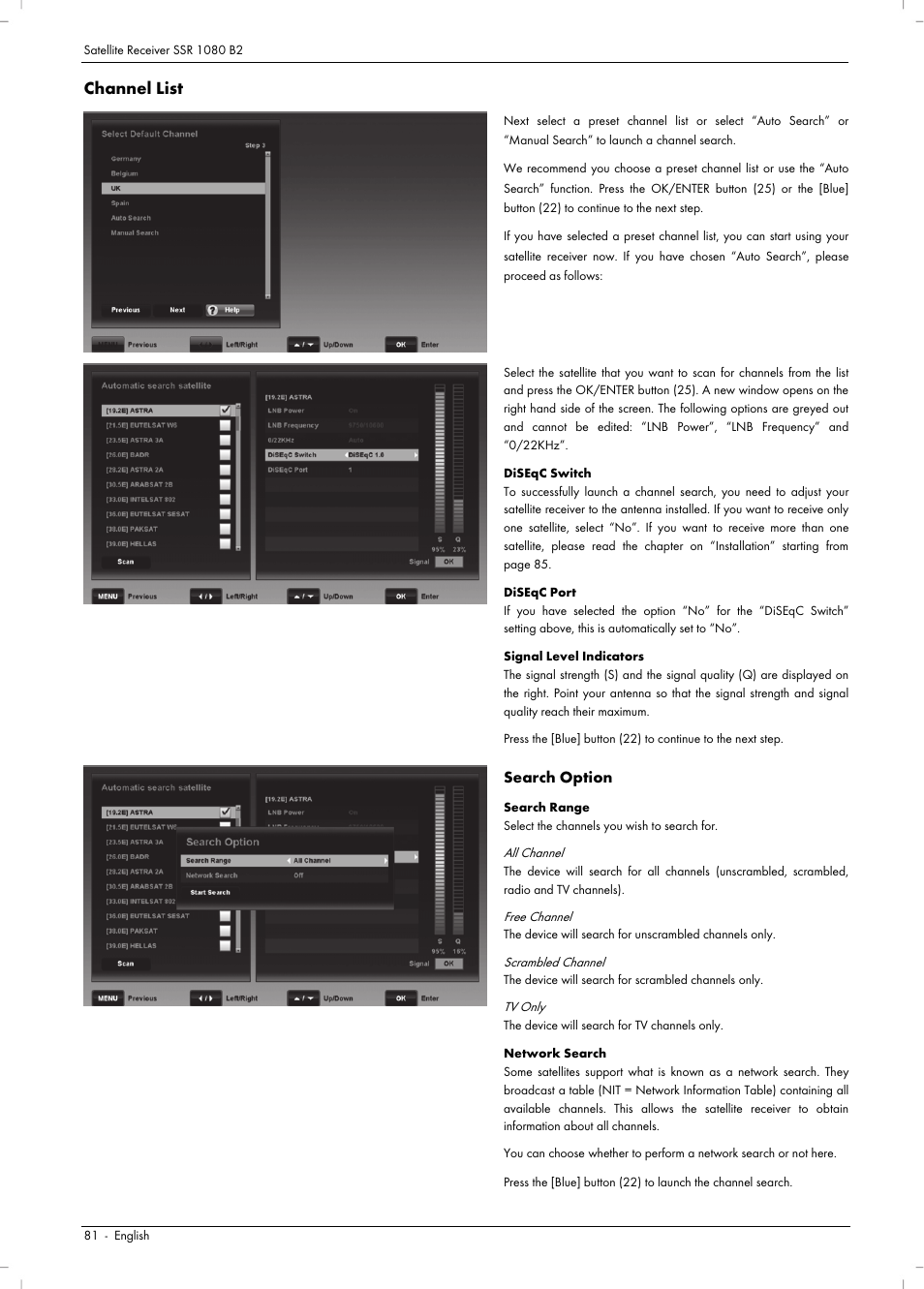 Channel list | Silvercrest SSR 1080 B2 User Manual | Page 83 / 106