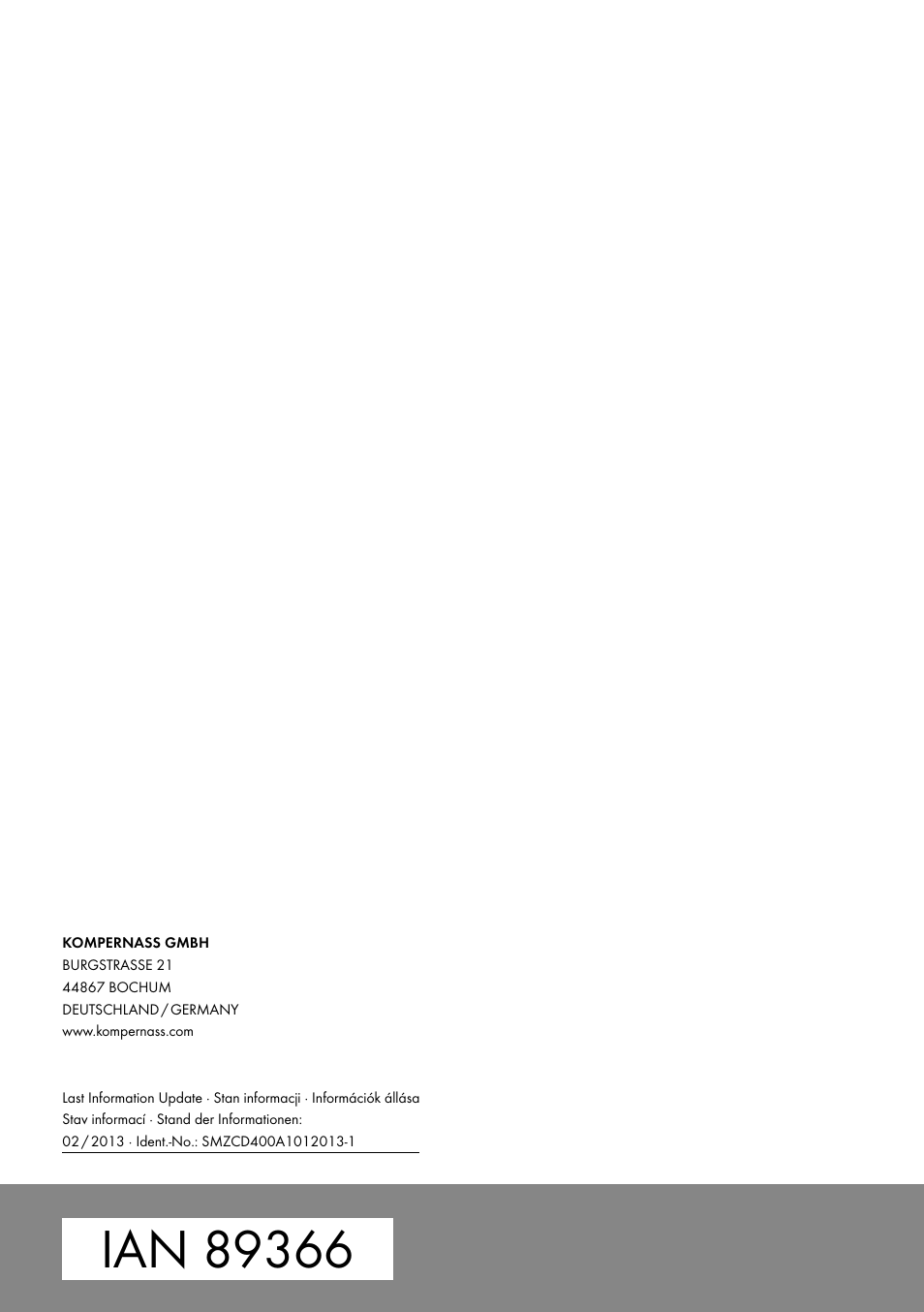 Silvercrest SMZCD 400 A1 User Manual | Page 63 / 63