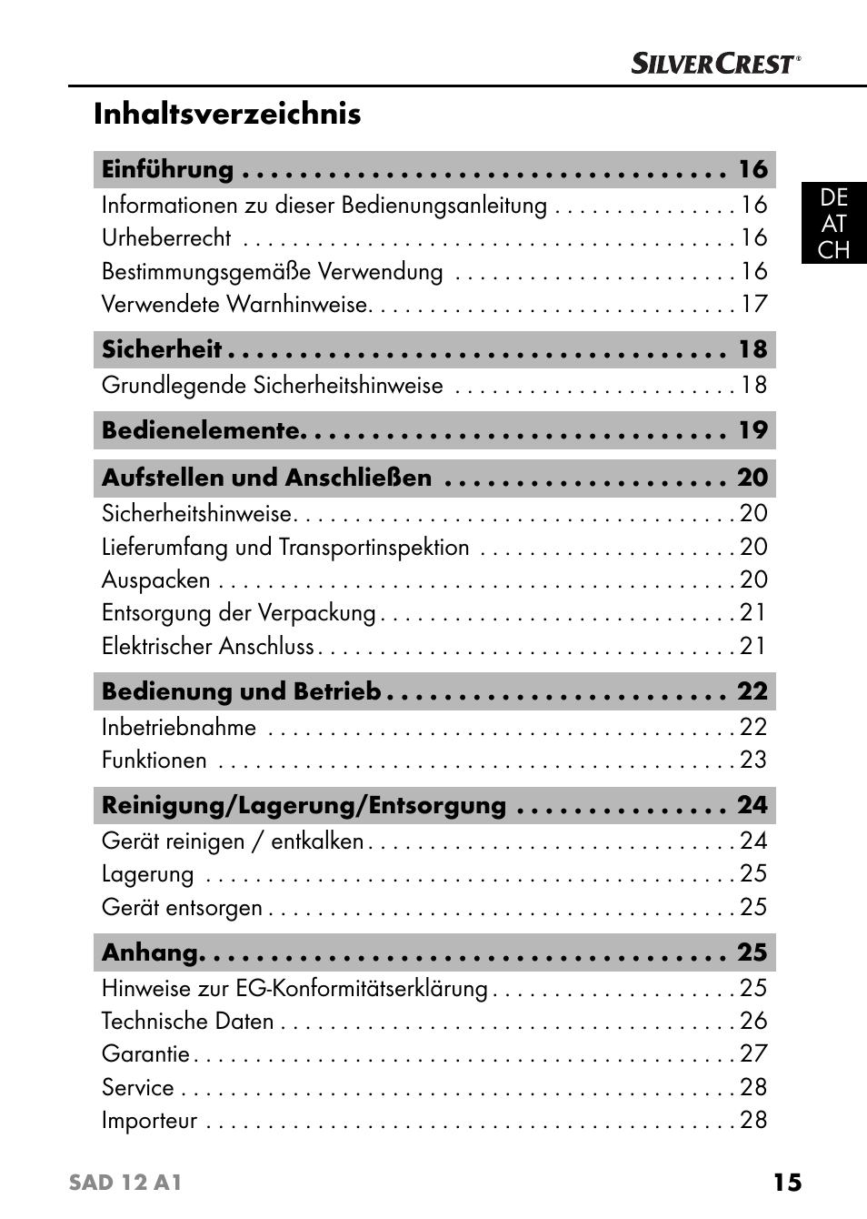 Silvercrest SAD 12 A1 User Manual | Page 18 / 46