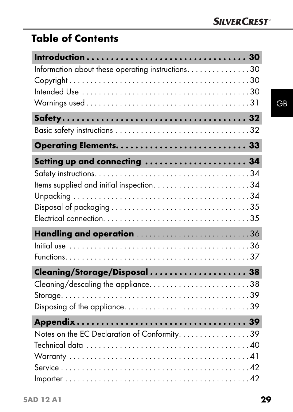 Silvercrest SAD 12 A1 User Manual | Page 32 / 46