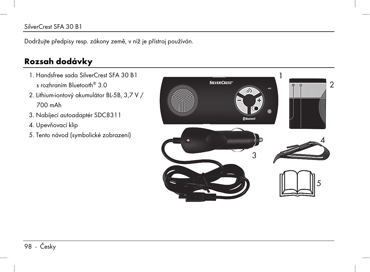 Rozsah dodávky | Silvercrest SFA 30 B1 User Manual | Page 100 / 166