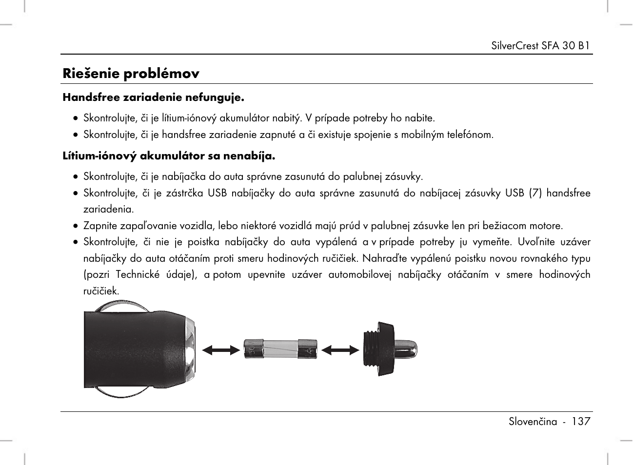 Riešenie problémov | Silvercrest SFA 30 B1 User Manual | Page 139 / 166
