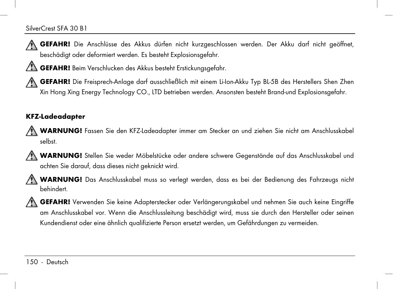 Silvercrest SFA 30 B1 User Manual | Page 152 / 166
