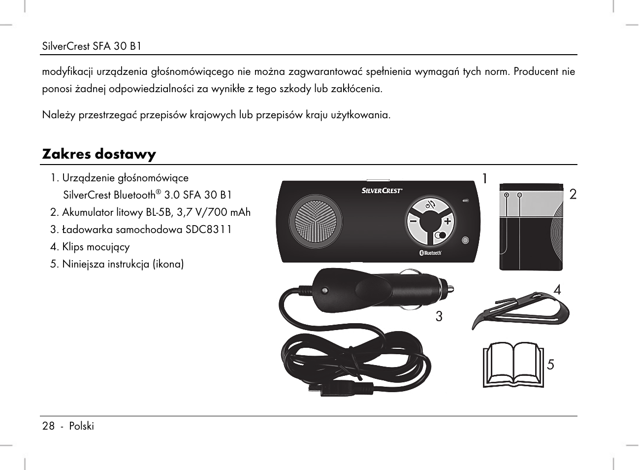 Zakres dostawy | Silvercrest SFA 30 B1 User Manual | Page 30 / 166