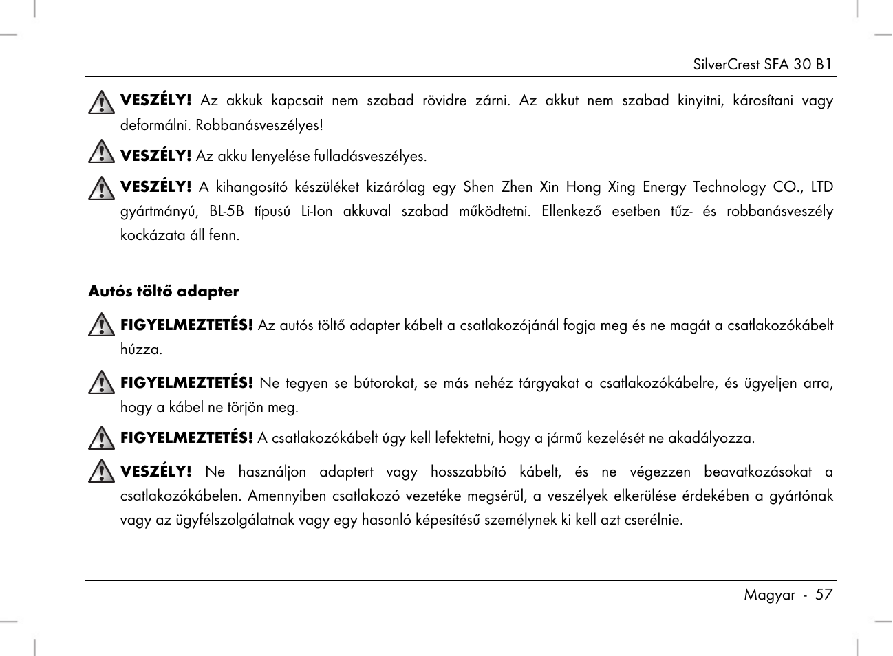 Silvercrest SFA 30 B1 User Manual | Page 59 / 166