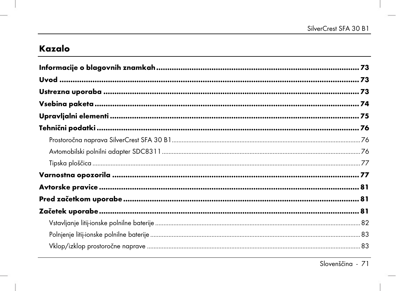 Silvercrest SFA 30 B1 User Manual | Page 73 / 166
