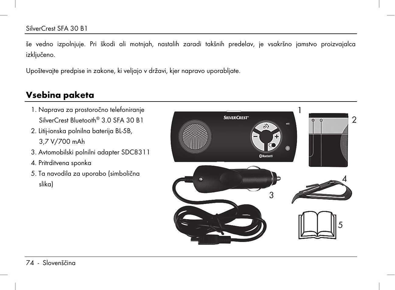 Vsebina paketa | Silvercrest SFA 30 B1 User Manual | Page 76 / 166