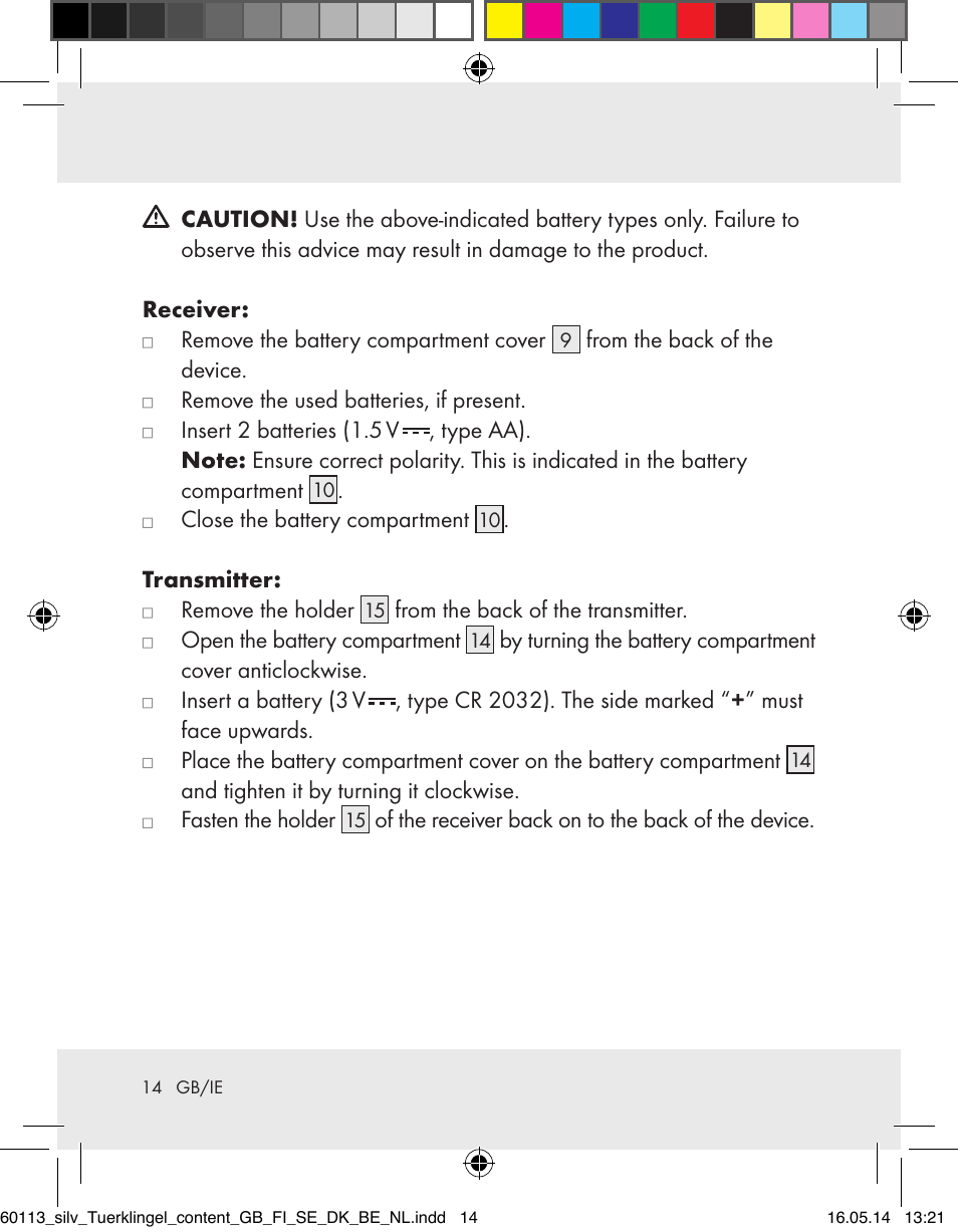 Silvercrest Z32155 User Manual | Page 14 / 101