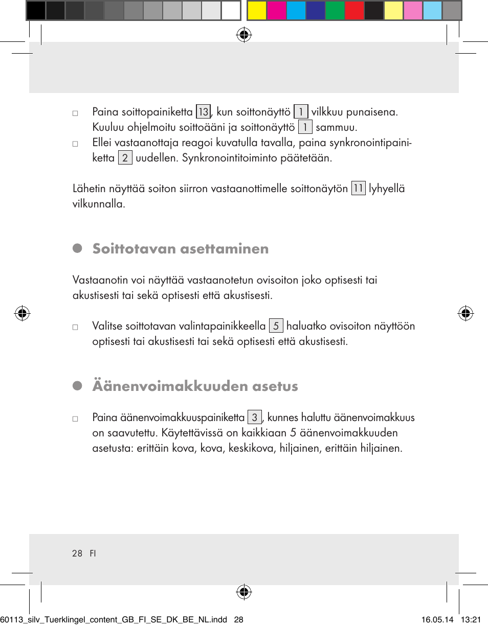 Soittotavan asettaminen, Äänenvoimakkuuden asetus | Silvercrest Z32155 User Manual | Page 28 / 101