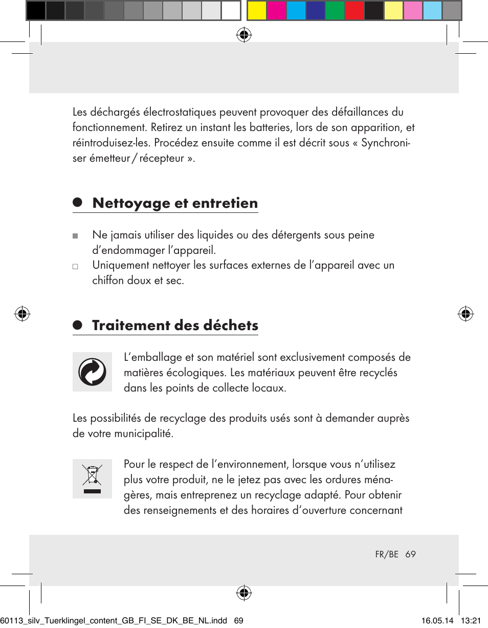 Nettoyage et entretien, Traitement des déchets | Silvercrest Z32155 User Manual | Page 69 / 101