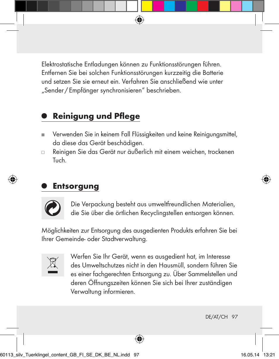 Reinigung und pflege, Entsorgung | Silvercrest Z32155 User Manual | Page 97 / 101