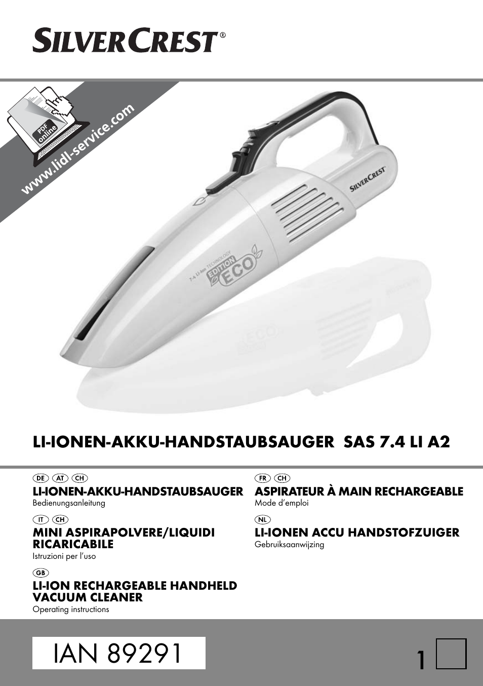 Silvercrest SAS 7.4 LI A2 User Manual | 43 pages