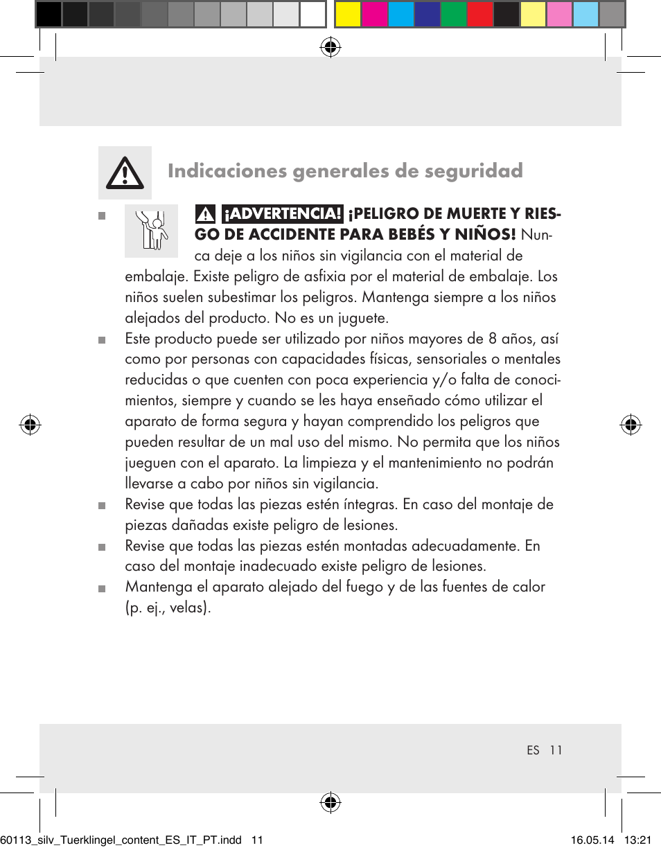 Indicaciones generales de seguridad | Silvercrest Z32155 User Manual | Page 11 / 76