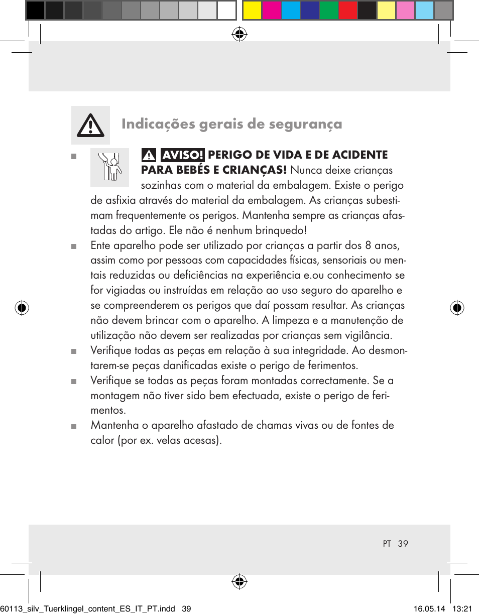Indicações gerais de segurança | Silvercrest Z32155 User Manual | Page 39 / 76