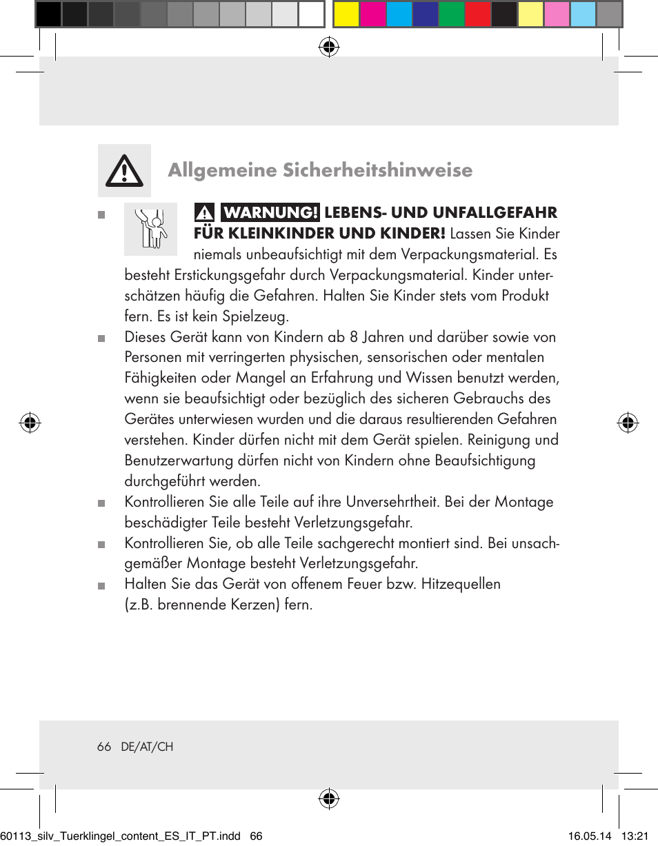 Allgemeine sicherheitshinweise | Silvercrest Z32155 User Manual | Page 66 / 76