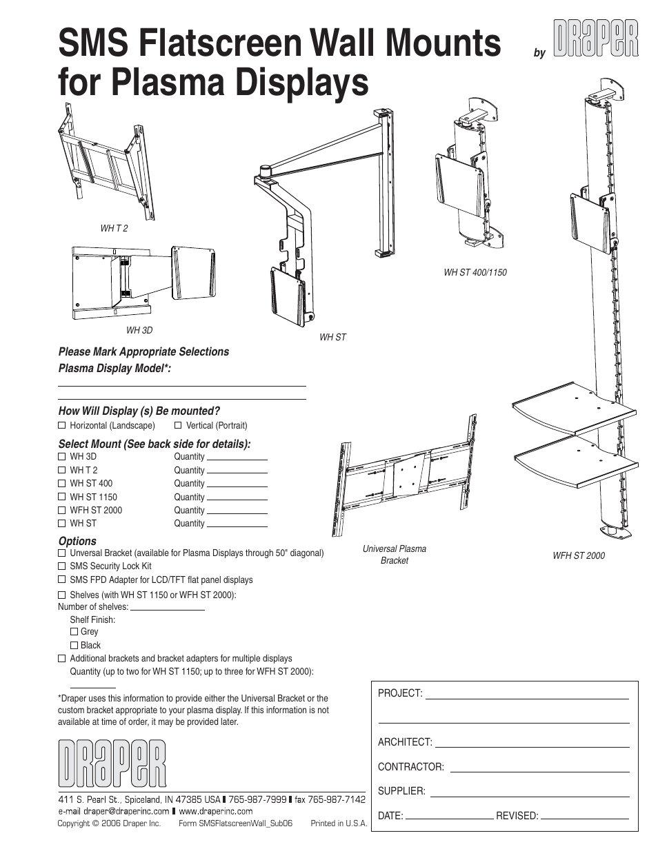 Draper SMS WH 3D User Manual | 4 pages