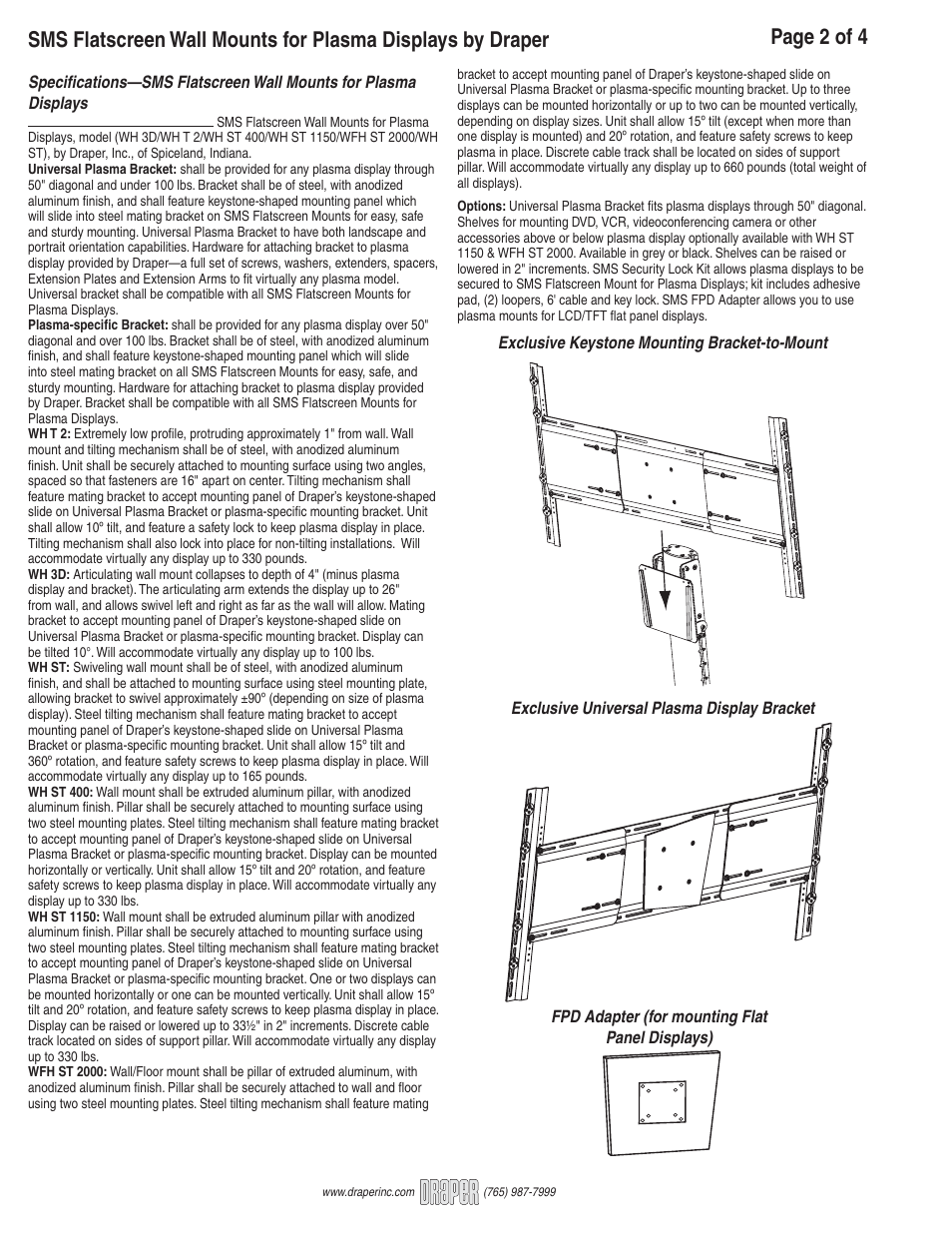 Draper SMS WH 3D User Manual | Page 2 / 4