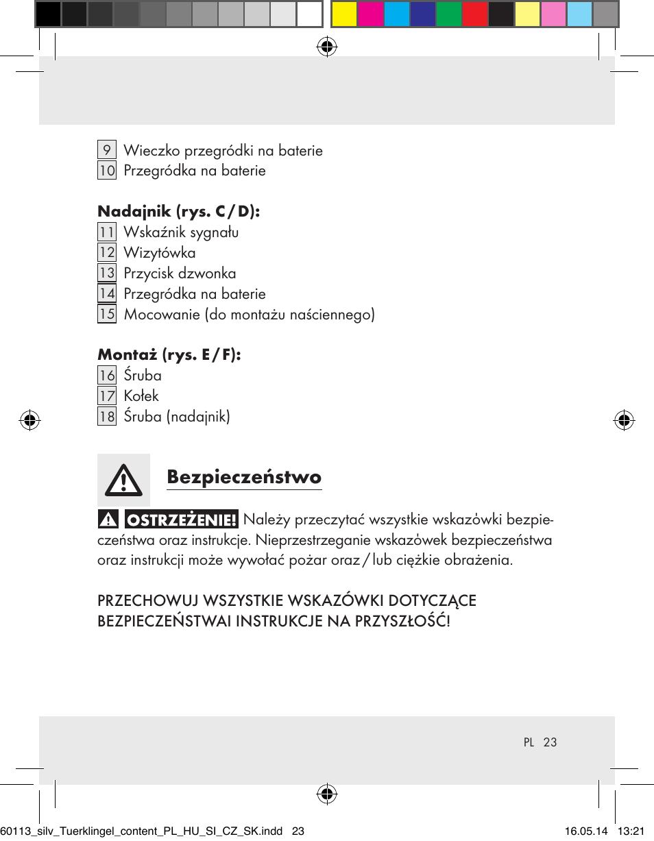 Bezpieczeństwo | Silvercrest Z32155 User Manual | Page 23 / 103