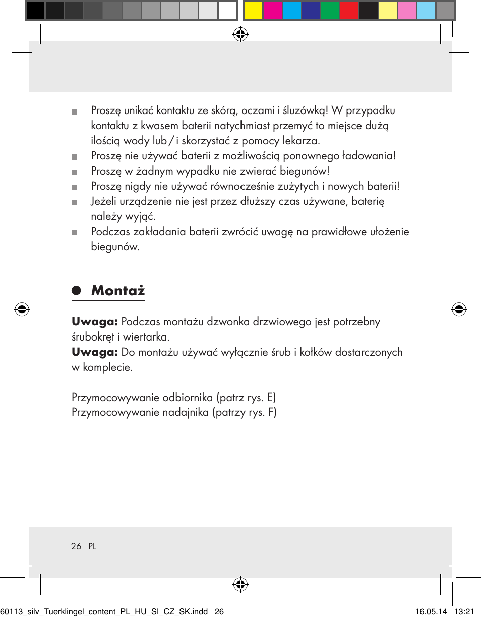 Montaż | Silvercrest Z32155 User Manual | Page 26 / 103