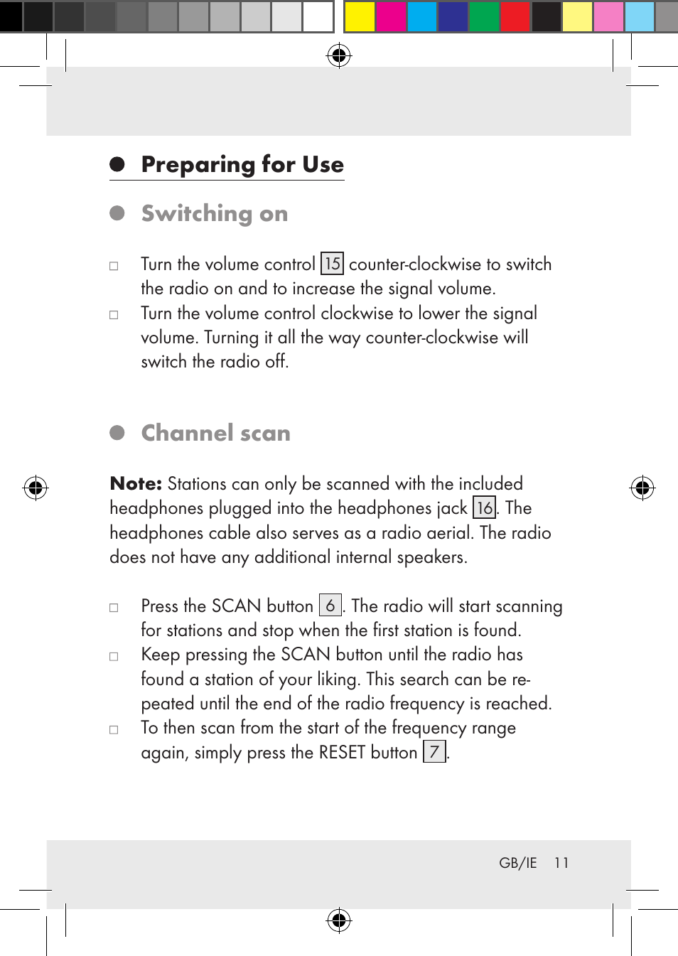 Preparing for use switching on, Channel scan | Silvercrest Z31436 User Manual | Page 11 / 41