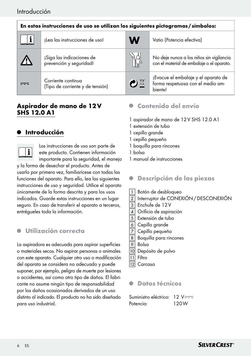 Silvercrest SHS 12.0 A1 User Manual | Page 6 / 35