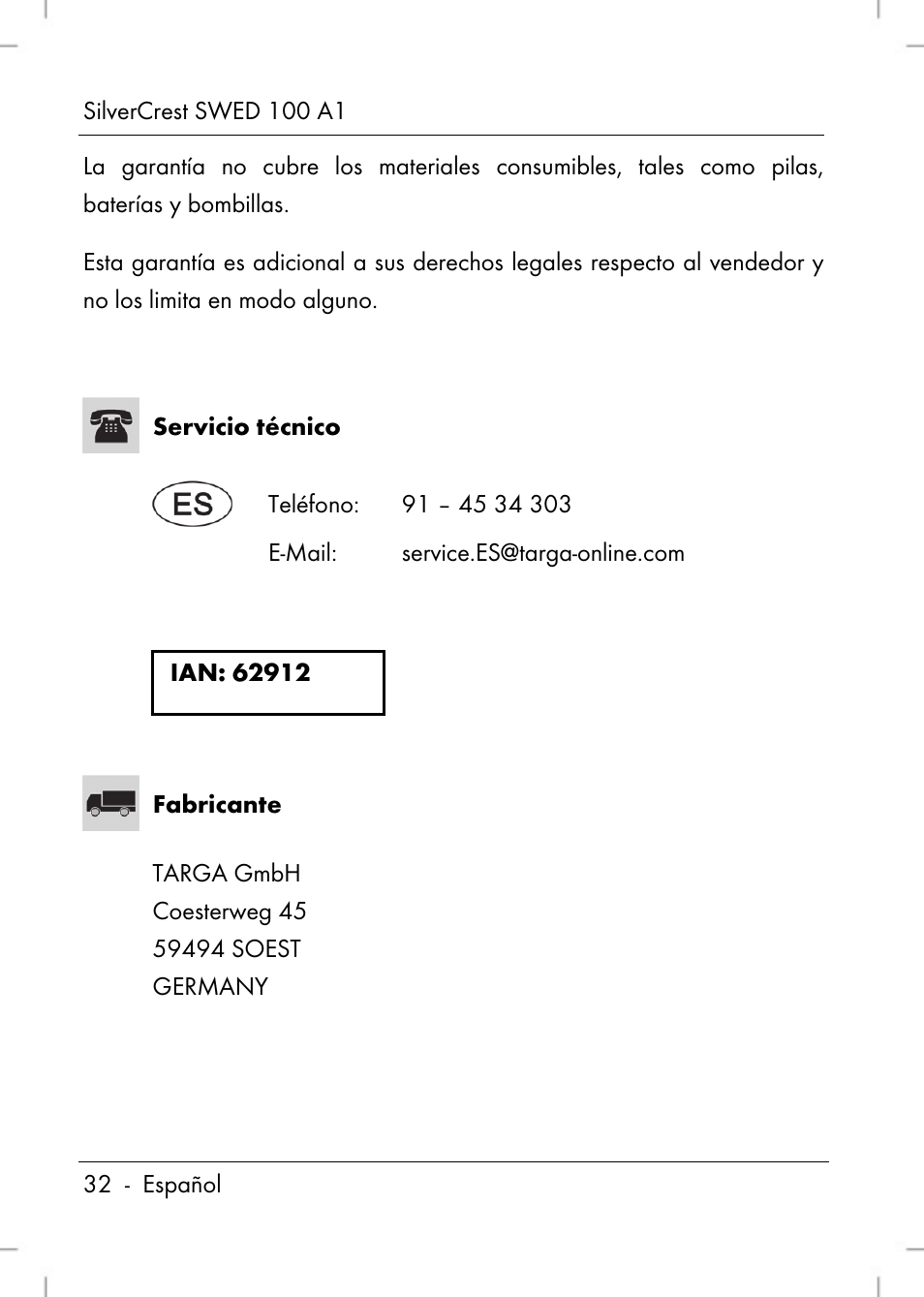 Silvercrest SWED 100 A1 User Manual | Page 34 / 126