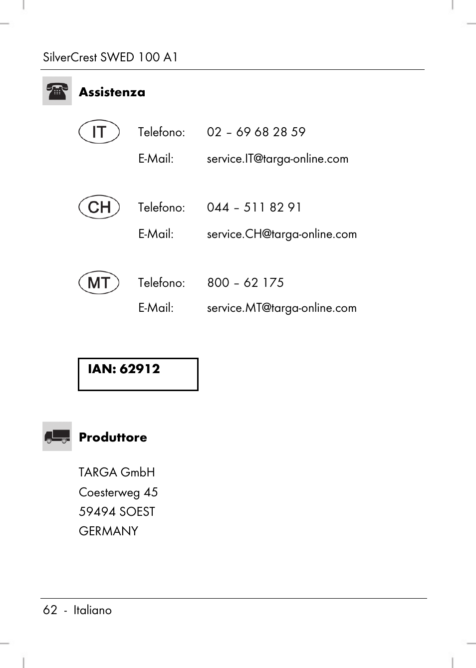 Silvercrest SWED 100 A1 User Manual | Page 64 / 126