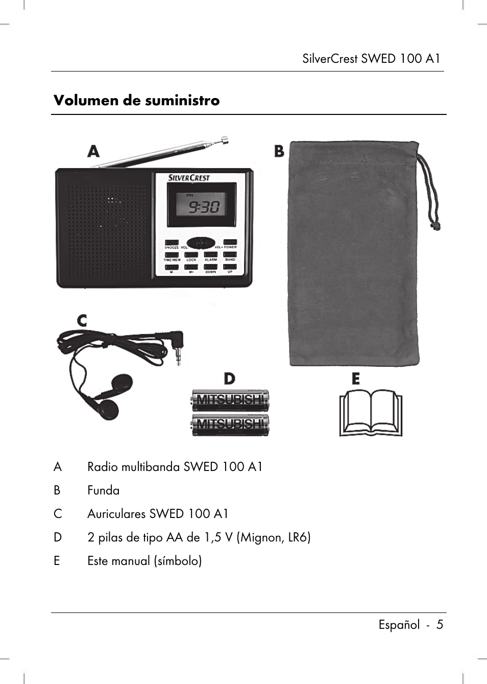 Volumen de suministro | Silvercrest SWED 100 A1 User Manual | Page 7 / 126