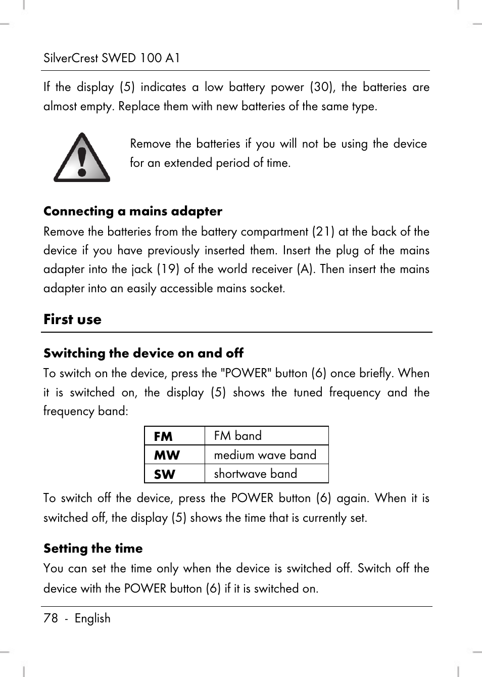 First use | Silvercrest SWED 100 A1 User Manual | Page 80 / 126