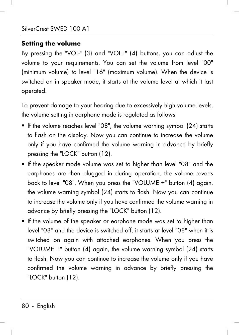 Silvercrest SWED 100 A1 User Manual | Page 82 / 126