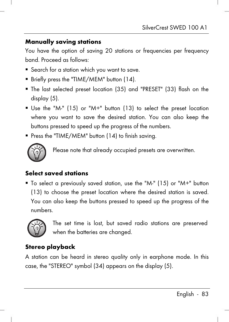 Silvercrest SWED 100 A1 User Manual | Page 85 / 126
