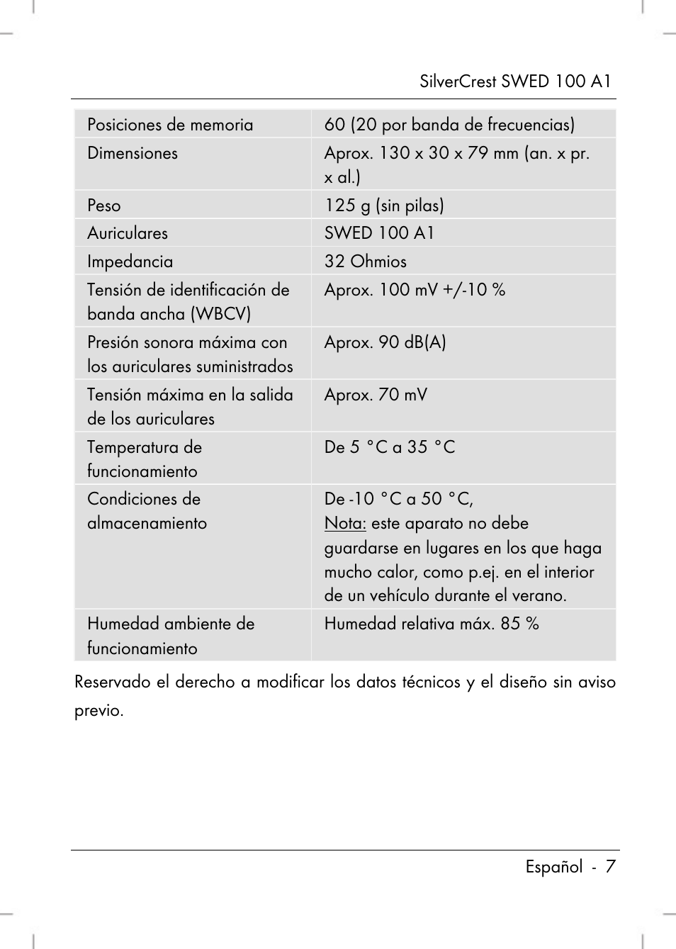 Silvercrest SWED 100 A1 User Manual | Page 9 / 126