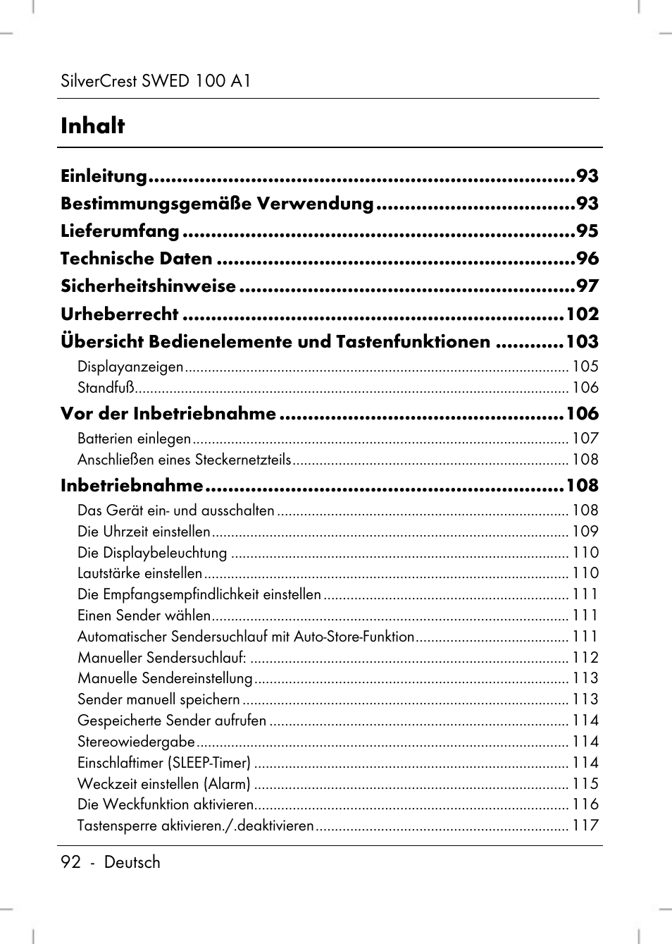 Silvercrest SWED 100 A1 User Manual | Page 94 / 126