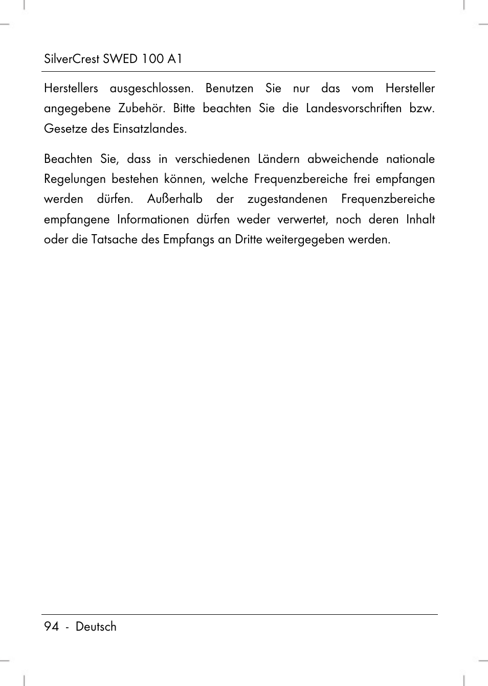 Silvercrest SWED 100 A1 User Manual | Page 96 / 126