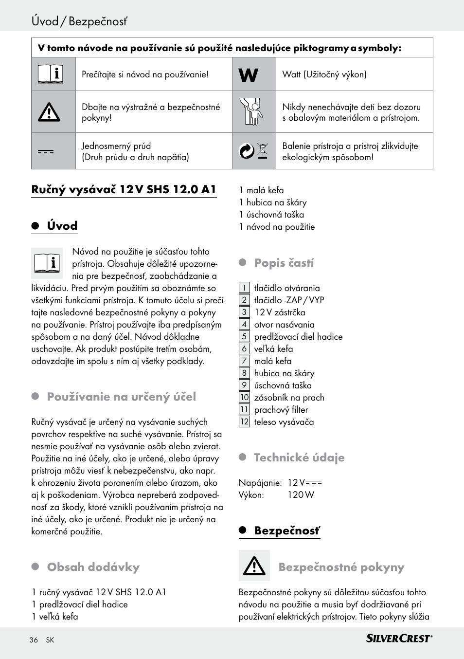 Silvercrest SHS 12.0 A1 User Manual | Page 36 / 47